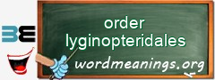 WordMeaning blackboard for order lyginopteridales